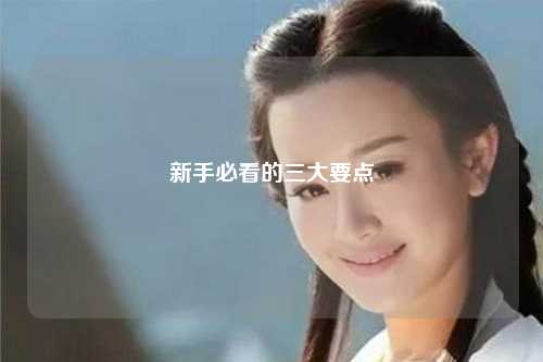 新手必看的三大要点